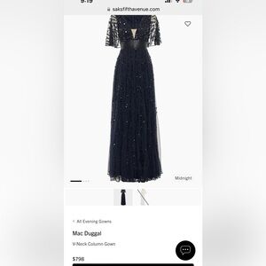 Stunning midnight blue Mac Duggal gown, size 16